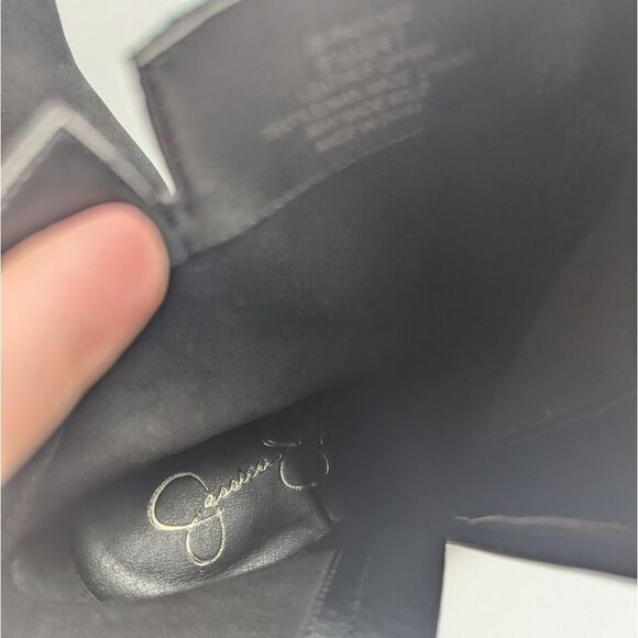 Jessica Simpson Paegye Black Suede Fringe Pointed Toe Ankle Boots Women's 9.5 - Picture 9 of 9